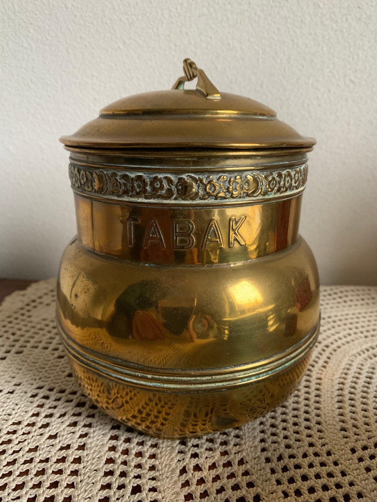 Antieke koperen tabakspot TABAK, Ophalen of Verzenden, Koper