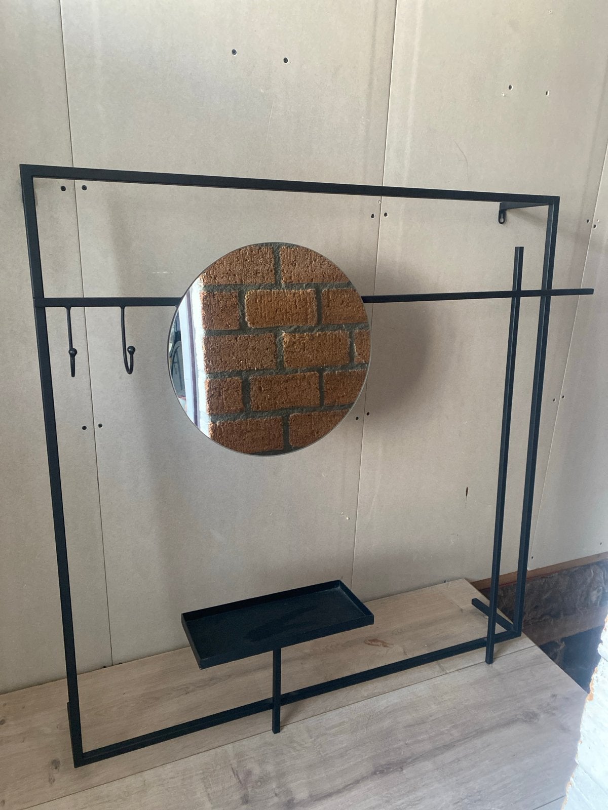 Kapstok met spiegel en plankje, Huis en Inrichting, Woonaccessoires | Spiegels, Ophalen, 100 tot 150 cm, Zo goed als nieuw, 75 tot 100 cm