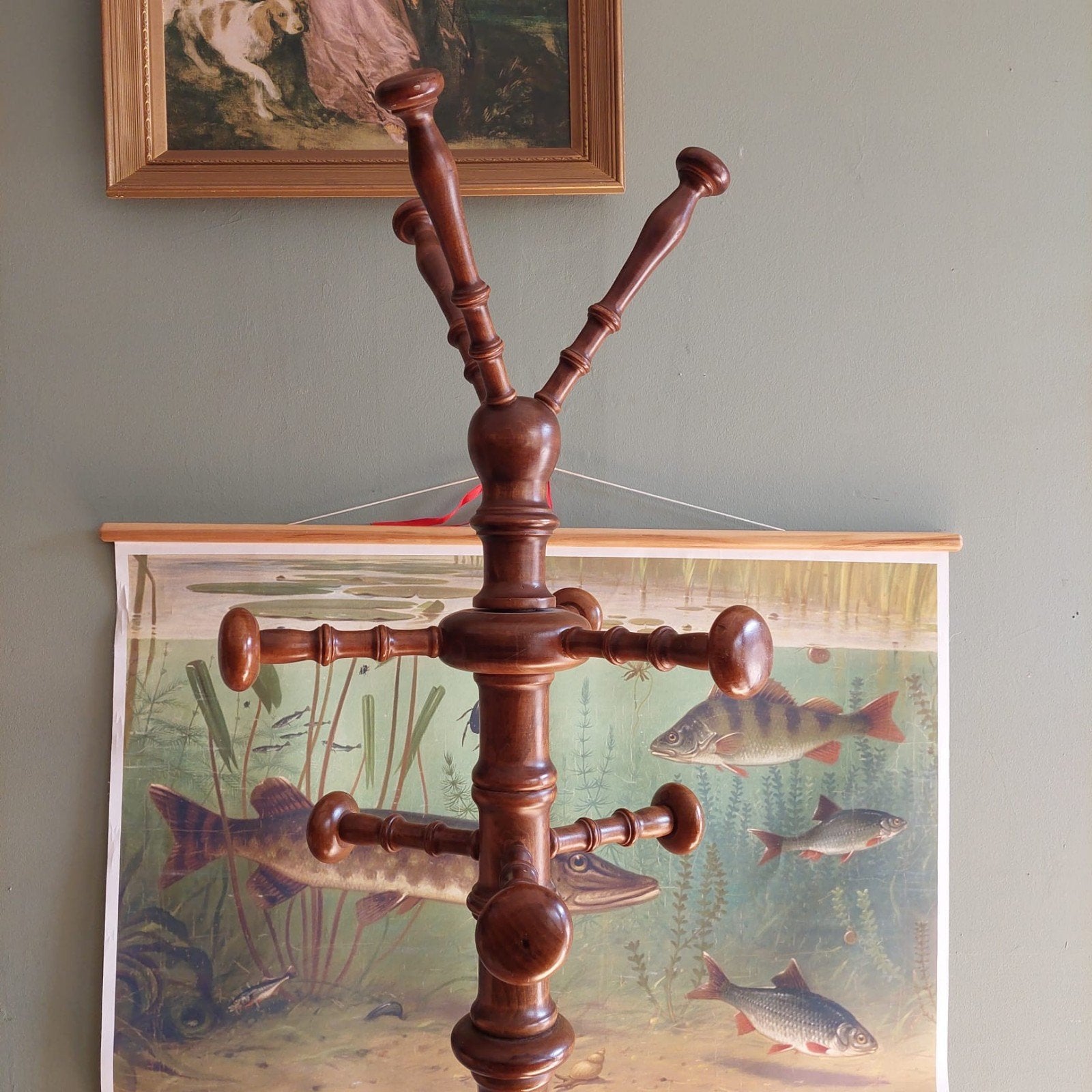 Lucky Vintage antieke Faux bamboo staande kapstok, Ophalen, Gebruikt, ., .