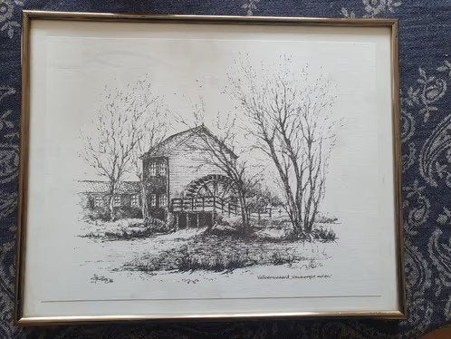 Litho Valkenswaard Venbergse molen J. Koster, Ophalen