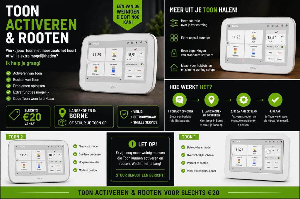 Toon activeren & rooten – Eén van de goedkoopste!, Doe-het-zelf en Verbouw, Verwarming en Radiatoren, Ophalen of Verzenden, Zo goed als nieuw