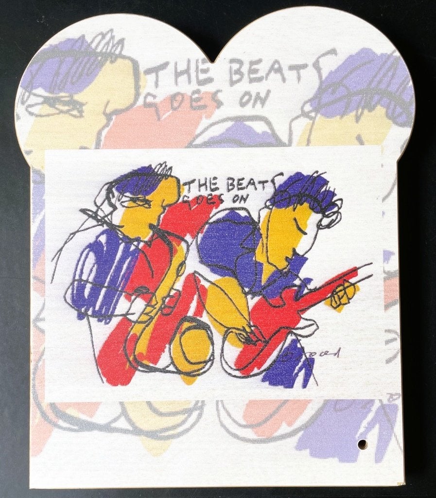 Herman Brood - broodplank "the beat goes on", Antiek en Kunst, Kunst | Designobjecten, 29 cm, Meerkleurig, Verzenden, Hout
