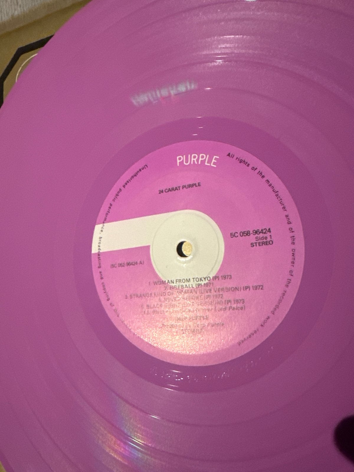 Deep Purple - 24 Carat Purple (Zeldzame paarse LP), Cd's en Dvd's, Vinyl | Rock, LP, Gebruikt, Hard Rock, Colored vinyl