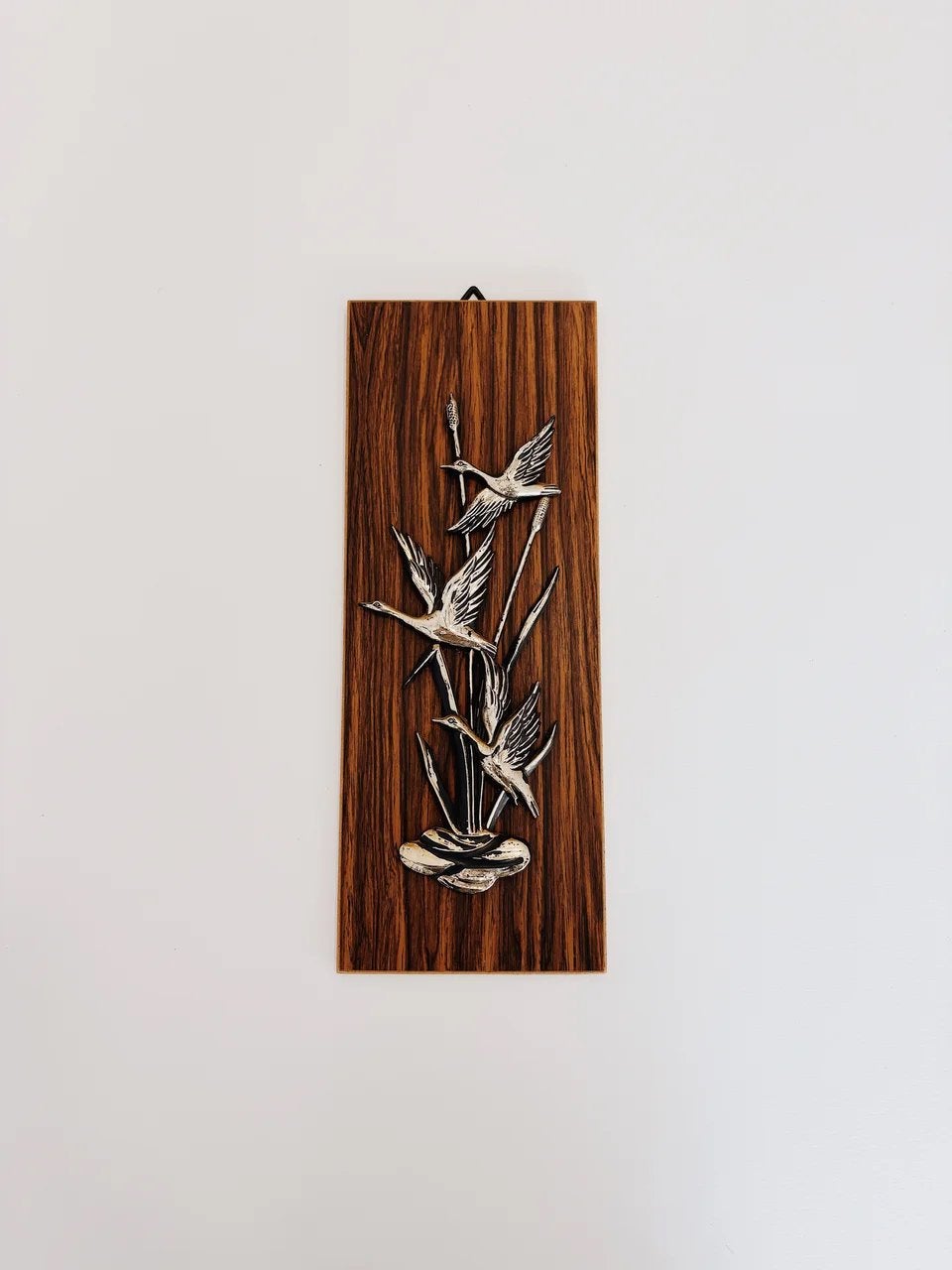 VINTAGE HOUTEN WANDBORD | GANZEN, Antiek en Kunst, Ophalen of Verzenden
