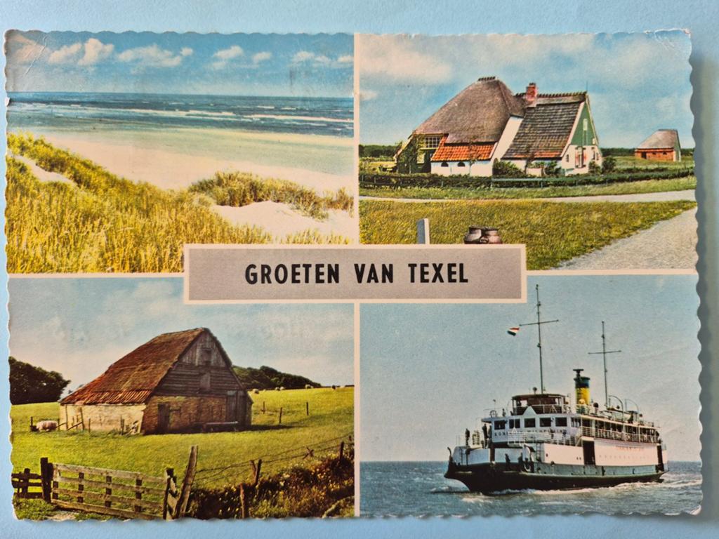 Groeten van Texel met de Kon. Wilhelmina, Ophalen of Verzenden, Waddeneilanden