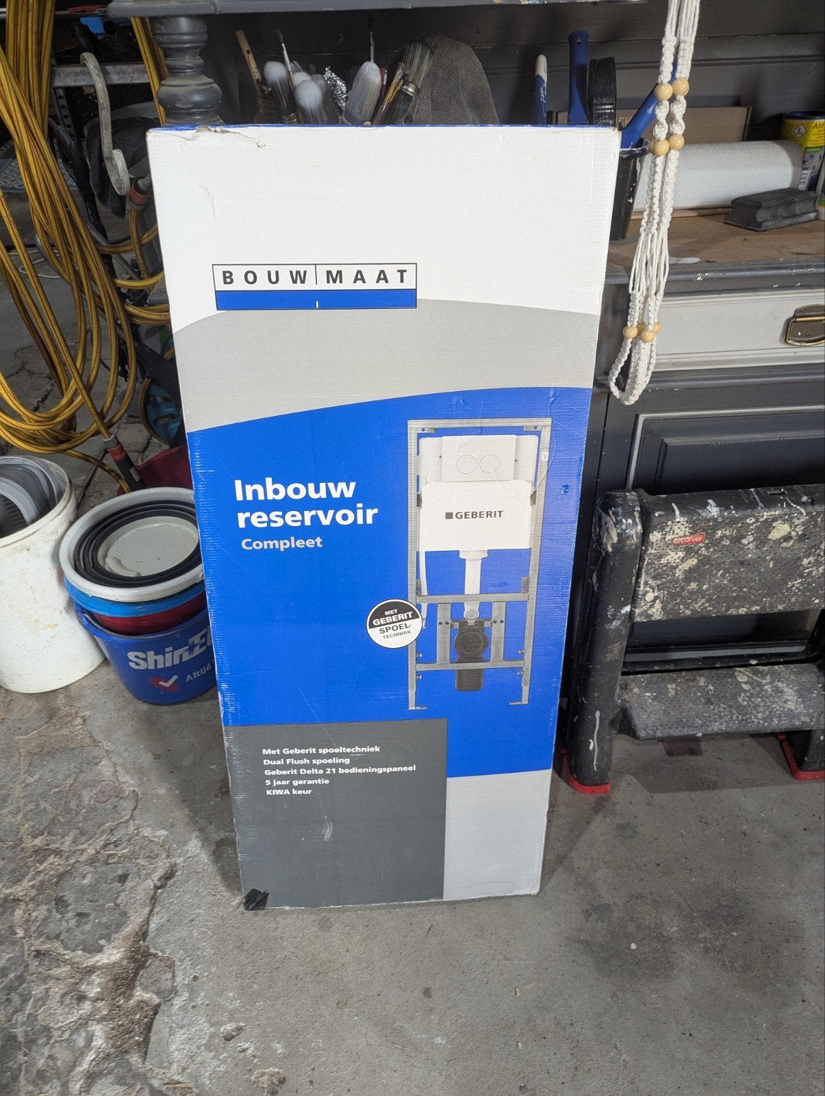 Nieuw Bouwmaat Inbouwreservoir, Geberit spoeltechniek Delta, Ophalen, Nieuw, Toilet