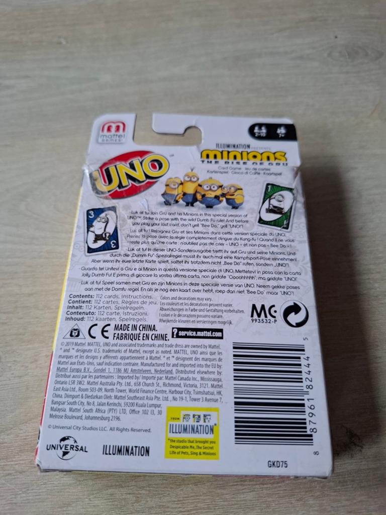 UNO Minions: The Rise of Gru kaartspel, Hobby en Vrije tijd, Gezelschapsspellen | Kaartspellen, Service.mattel.com, Ophalen of Verzenden