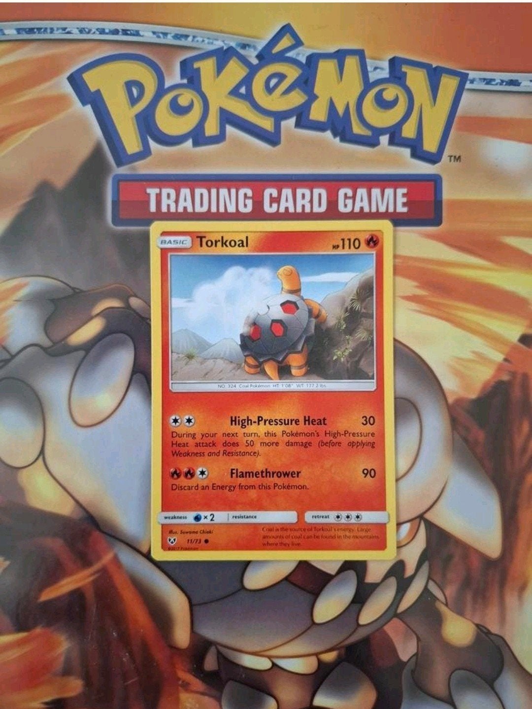 Torkoal 11/73 Shining Legends pokemon kaart nm, Ophalen of Verzenden, Zo goed als nieuw, Losse kaart