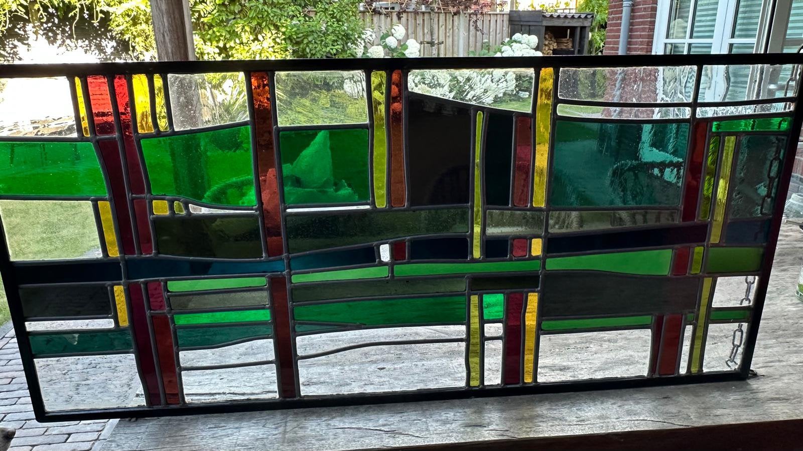 Gesigneerd paneel van glas in Lood, Ophalen