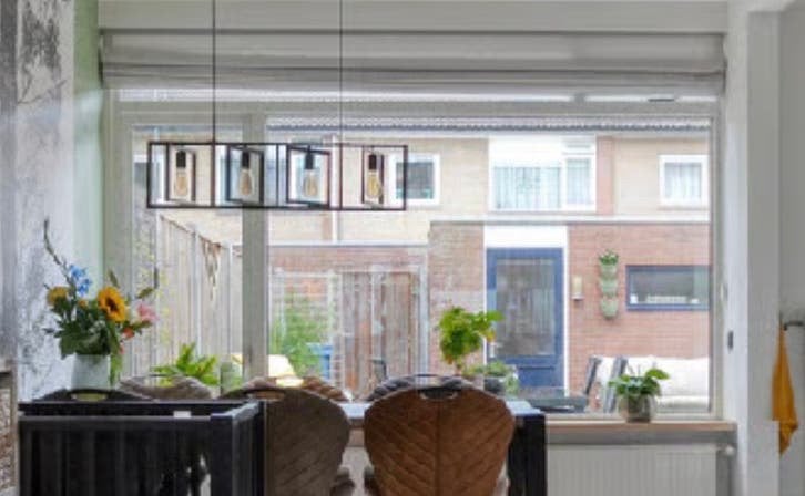 Gratis af te halen: Lichtgrijs vouwgordijn (305,5x190cm), Ophalen, Gebruikt, Grijs, Vouwgordijn