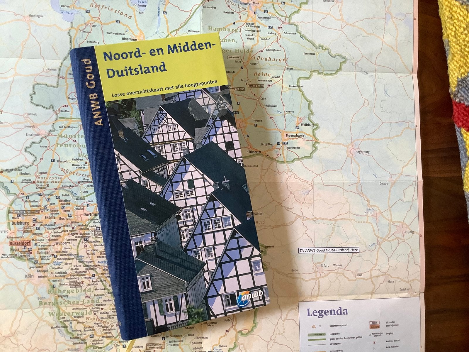Duitsland Noord + Midden 406 ANWB GOUD reisgids + kaart, Europa, Ophalen of Verzenden, Zo goed als nieuw, Reisgids of -boek