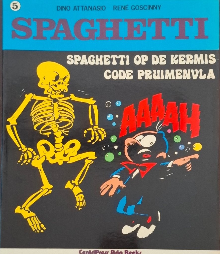 Spaghetti 5 - Spaghetti op de kermis - René Goscinny, Eén stripboek, Ophalen of Verzenden, Gelezen, René Goscinny