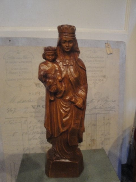 massief houten maria beeld, Ophalen of Verzenden