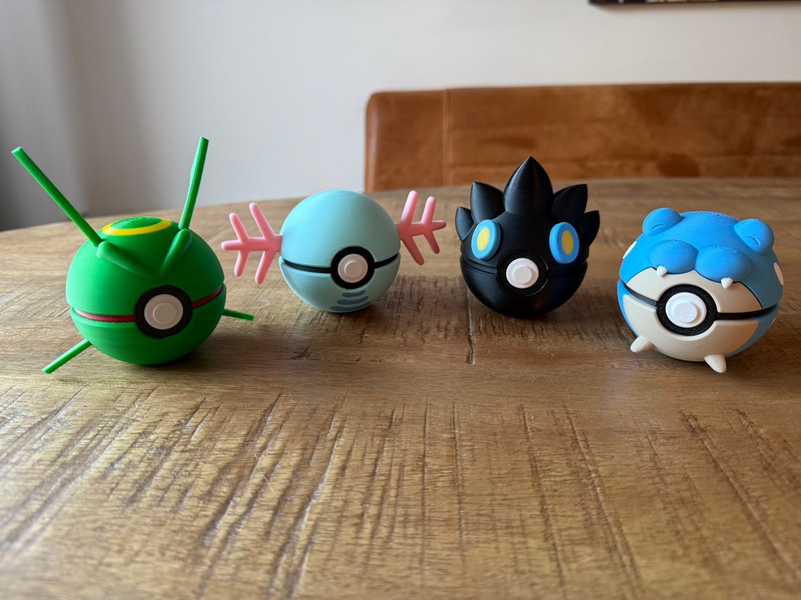 Rayquaza Wooper Luxray Spheal pokeball set #pokemon Op=Op, Ophalen of Verzenden, Nieuw