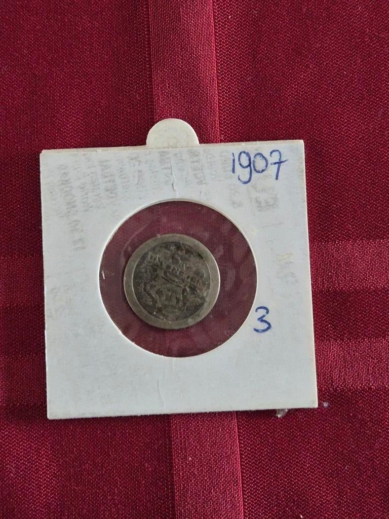 Zilveren vijf cent 1907, Postzegels en Munten, Munten | Nederland, Ophalen of Verzenden, Koningin Wilhelmina