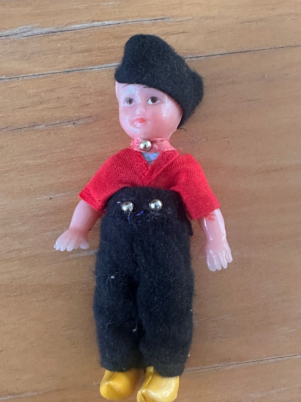 Vintage Klederdracht Poppetje - Jongen met Klompjes, Ophalen of Verzenden, Gebruikt, Pop