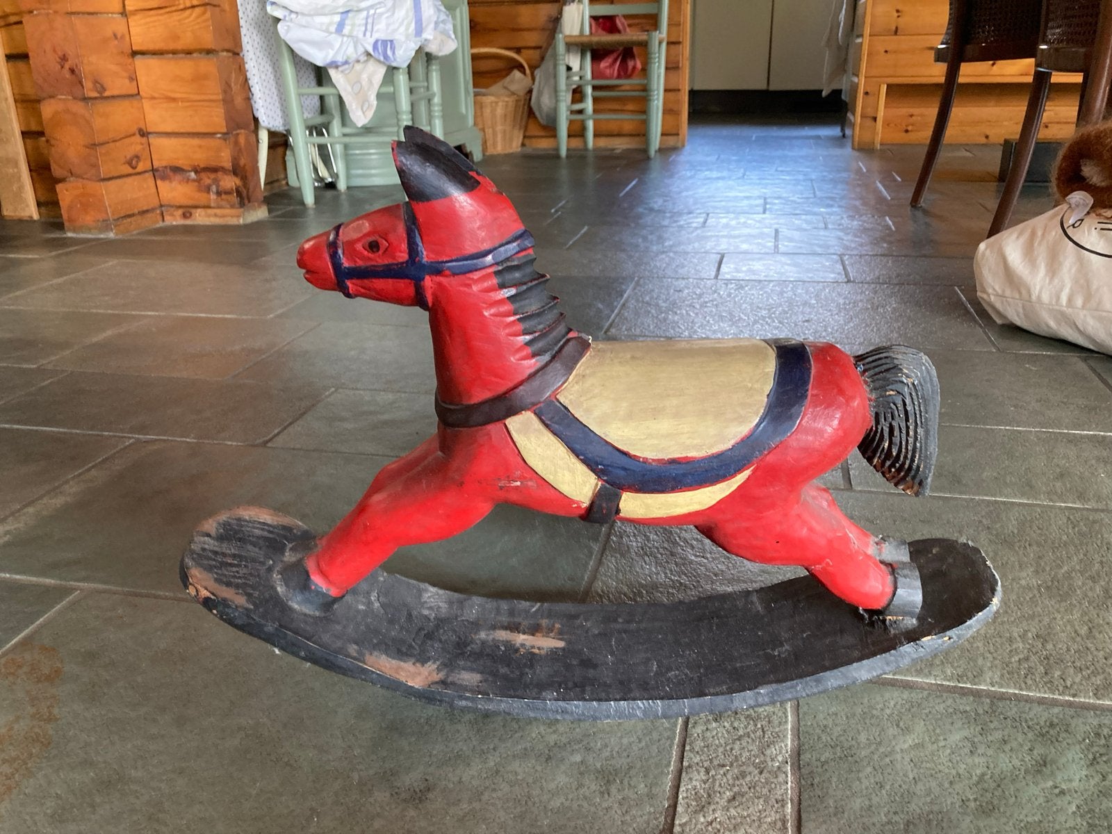 Decoratief houten hobbelpaardje - Vintage Eyecatcher, Ophalen, Gebruikt