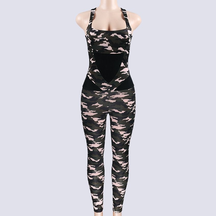 Camouflage dames jumpsuit catsuit bodysuit leger S M L, Verzenden, Nieuw, Maat 38/40 (M), Overige kleuren