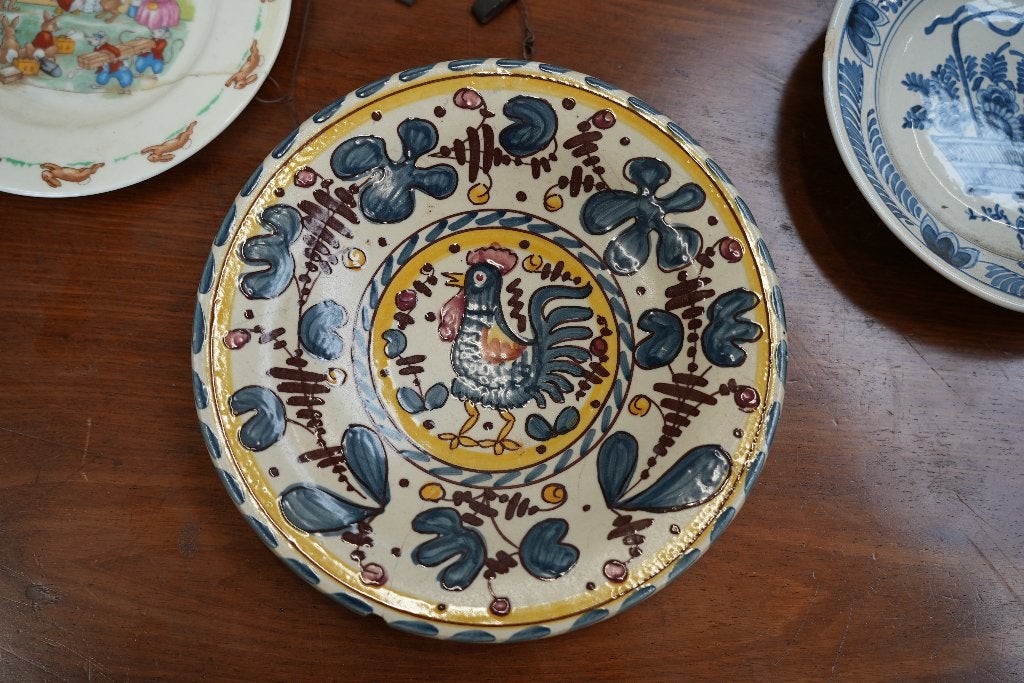 Wandbordje / sierbord hanenmotief - Talavera stijl, Antiek en Kunst, Ophalen