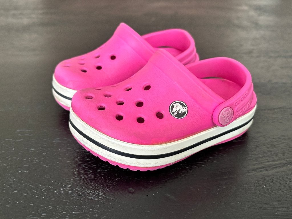 Originele Crocs Crocband roze - maat C4/C5 (EU 19-21), Gebruikt, Crocs, Jongen of Meisje, Overige typen
