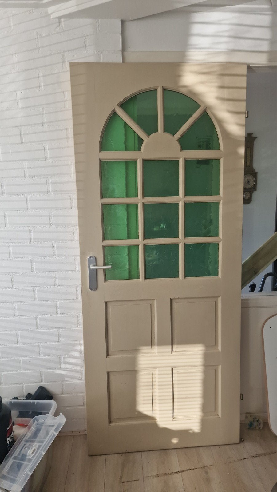 Binnendeur met glas en boog, Ophalen, Gebruikt, 80 tot 100 cm, Binnendeur