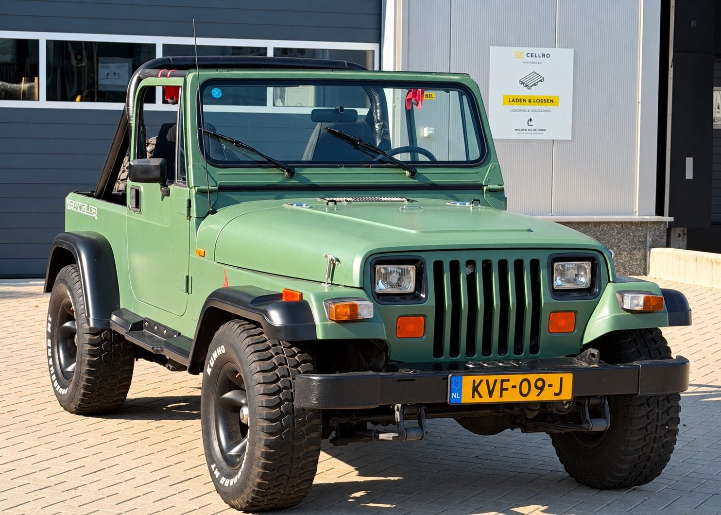 ‼️JEEP WRANGLER YJ 2.5 4WD BJ1989 GROEN HARDTOP SOFTTOP‼️, Auto's, 2500 cc, 450 kg, Trekhaak, Zwart