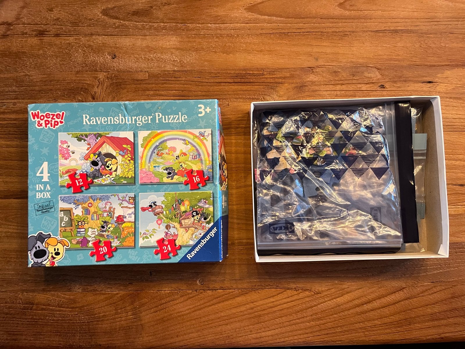 Woezel & Pip Ravensburger Puzzels (4-in-1), Kinderen en Baby's, Ophalen of Verzenden, Gebruikt, 2 tot 4 jaar