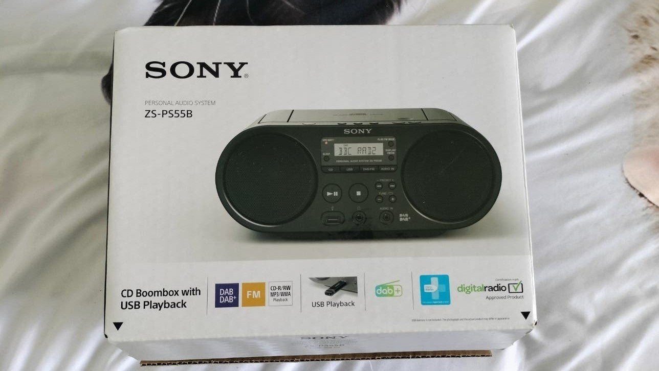 Sony ZS-PS55B CD Boombox met DAB/DAB+ en USB Playback, Ophalen of Verzenden, Zo goed als nieuw, Radio, Met cd-speler
