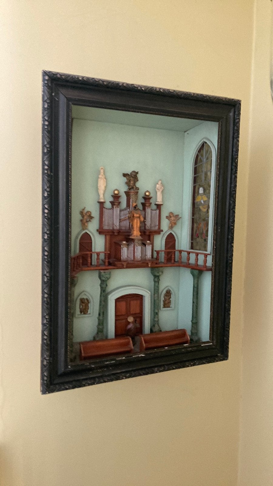 Oud kerinterieur. Gemaakt in oude lijst iets bijzonders, Antiek en Kunst, Curiosa en Brocante, Ophalen of Verzenden