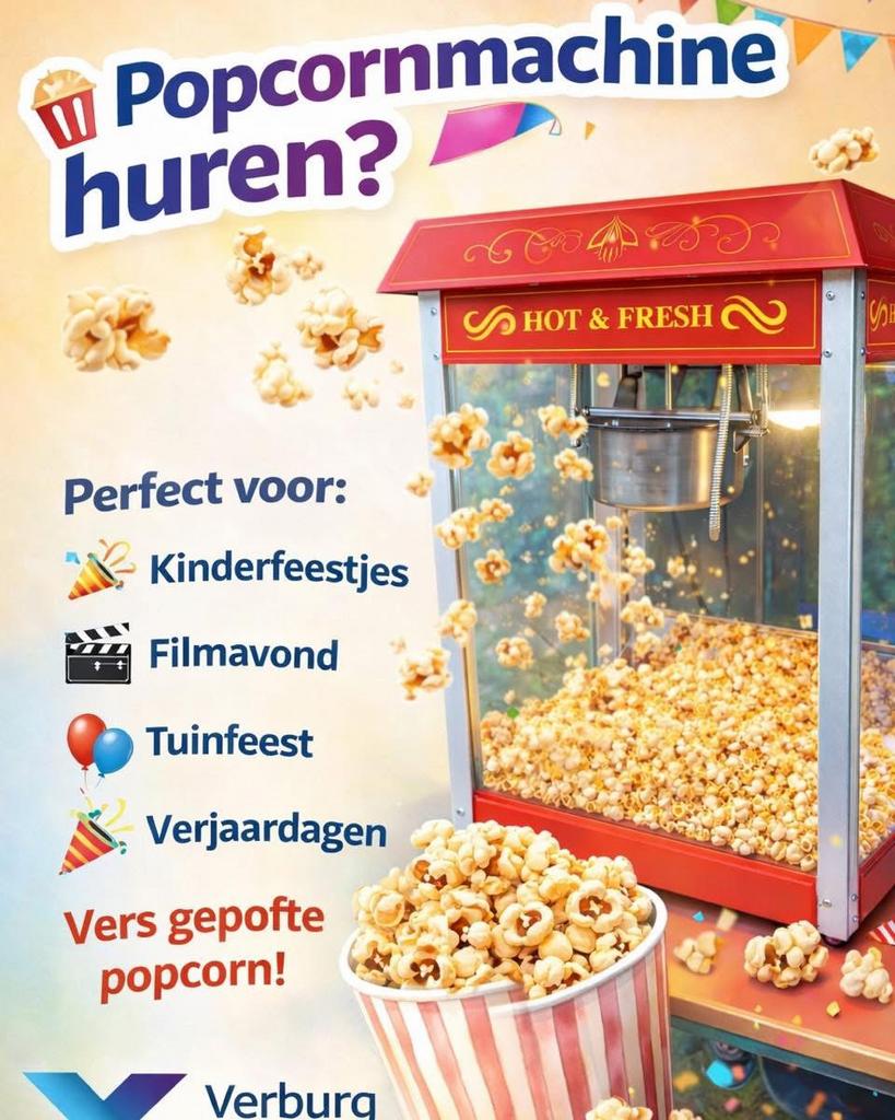 Popcorn machine te huur, Hobby en Vrije tijd, Ophalen