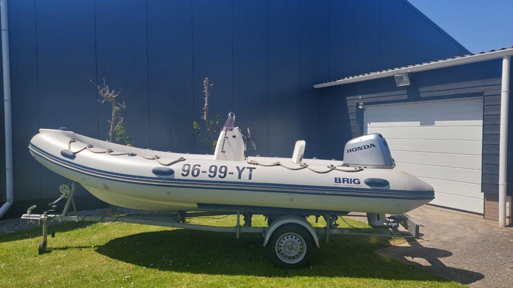BRIG Falcon rubberboot met Honda 50 PK buitenboordmotor, Watersport en Boten, Gebruikt, Brig, Inclusief motor, Ophalen
