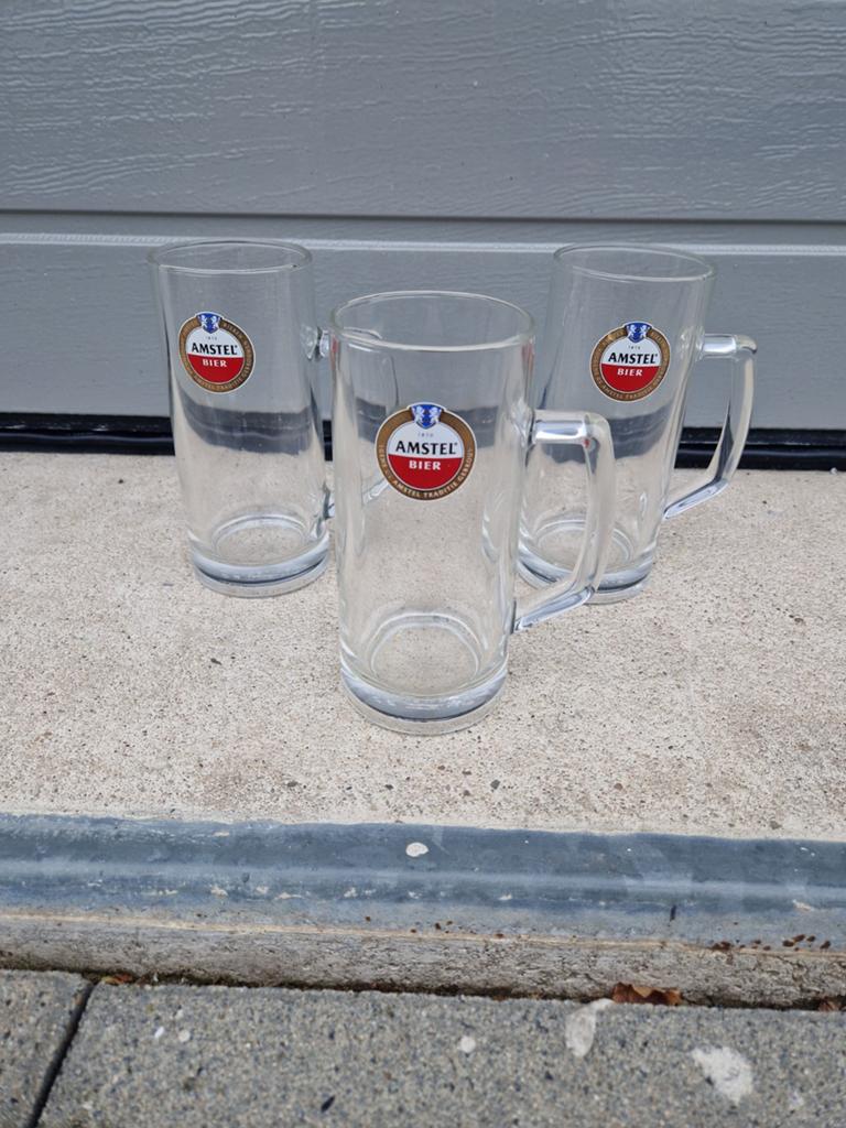 Amstel bier glazen, Ophalen of Verzenden, Zo goed als nieuw, Glas of Glazen, Amstel