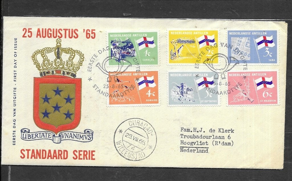 Nederlandse Antillen, FDC 1965, gestempeld, Verzenden, Gestempeld