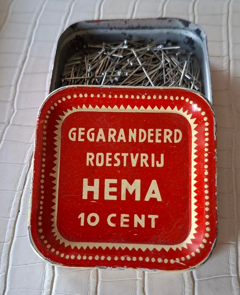 Vintage HEMA Speldenblikje - Gegarandeerd Roestvrij, Ophalen of Verzenden, Gebruikt, Overige typen