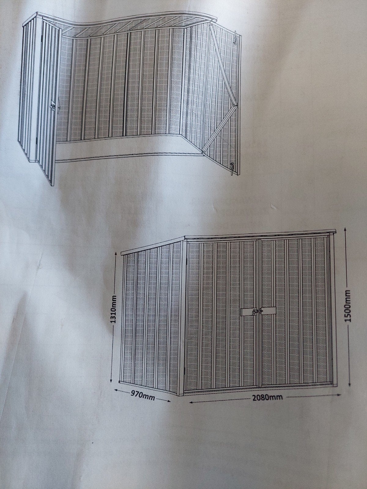 IJzeren Tuinkast met Twee Openslaande Deuren, Tuin en Terras, Bergingen en Tuinkasten, Ophalen of Verzenden, Nieuw, Metaal, Overige typen