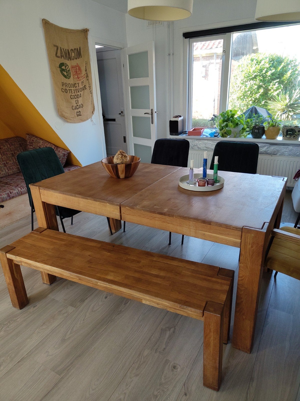 Houten eettafel uitschuifbaar, Ophalen, Rechthoekig, 200 cm of meer, 50 tot 100 cm