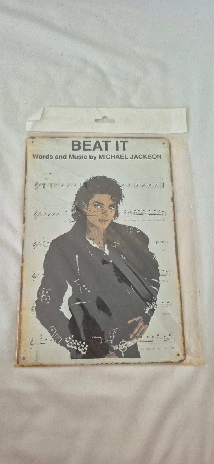 Michael Jackson 'Beat It' metalen plaat, Ophalen of Verzenden, Nieuw, Poster, Artwork of Schilderij