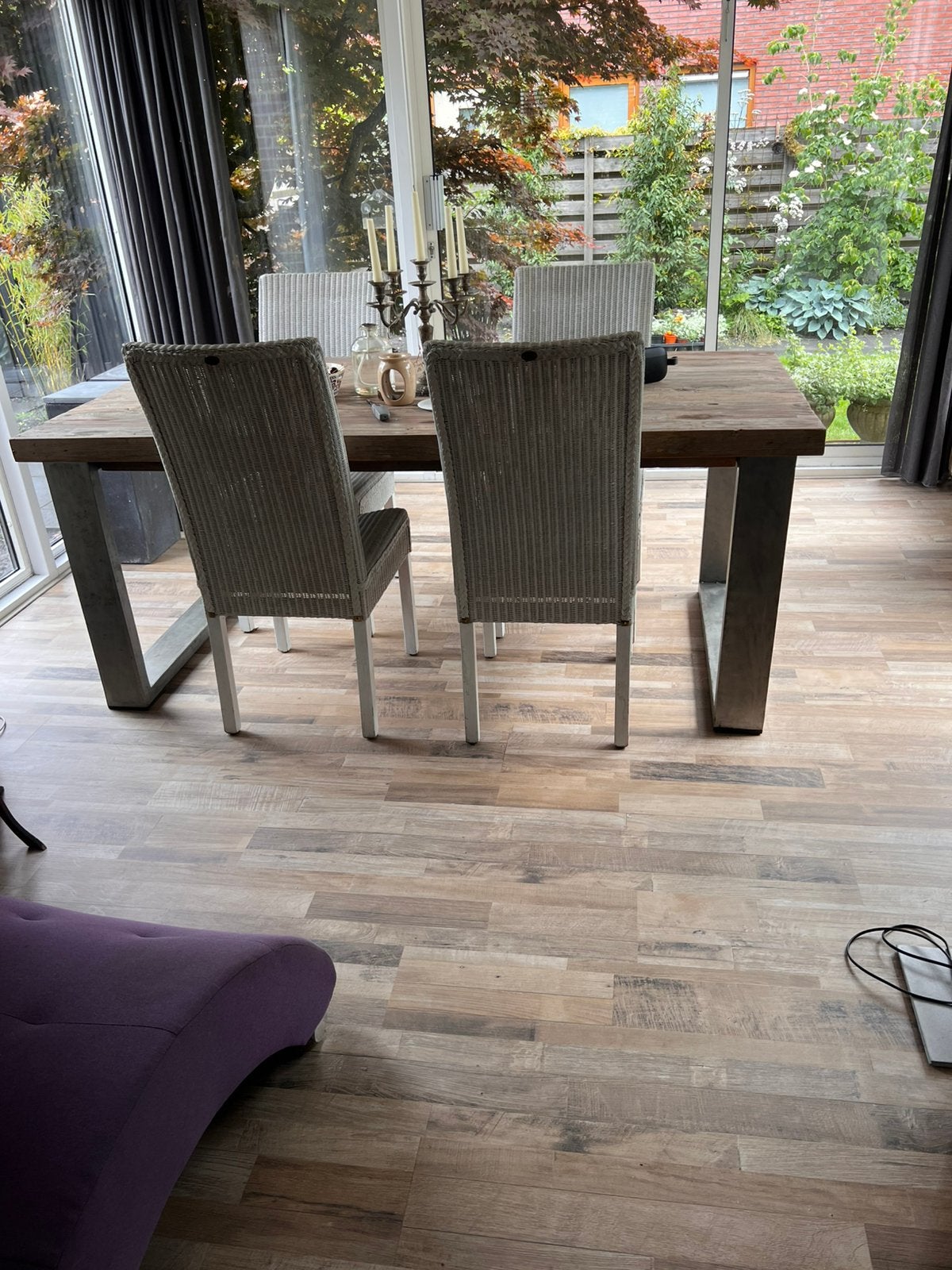Lloyd loom stoelen wit, Huis en Inrichting, Stoelen, Ophalen, Gebruikt, Wit, Vier