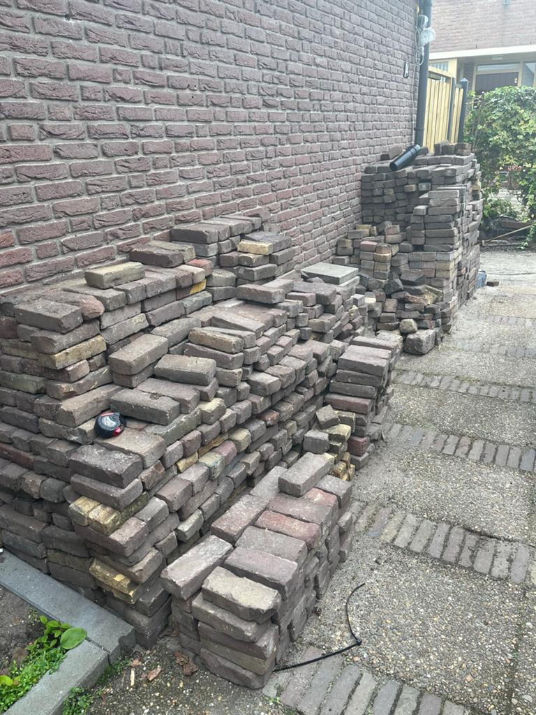 Gebakken oud Hollandse Waaltjes - Waalformaat 20x5x6, Ophalen of Verzenden, Gebruikt, Keramiek, Klinkers