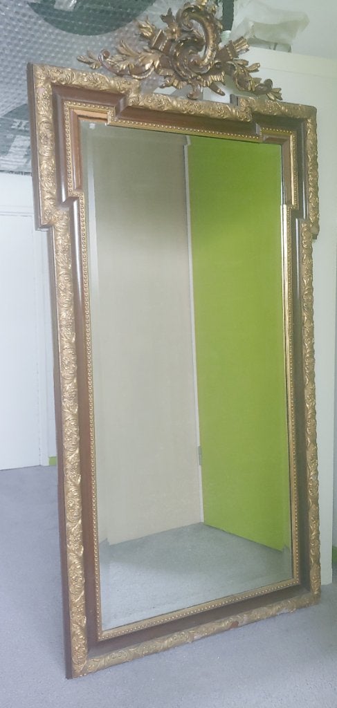 Grote antieke spiegel, Ophalen, Rechthoekig, 50 tot 100 cm, 150 tot 200 cm