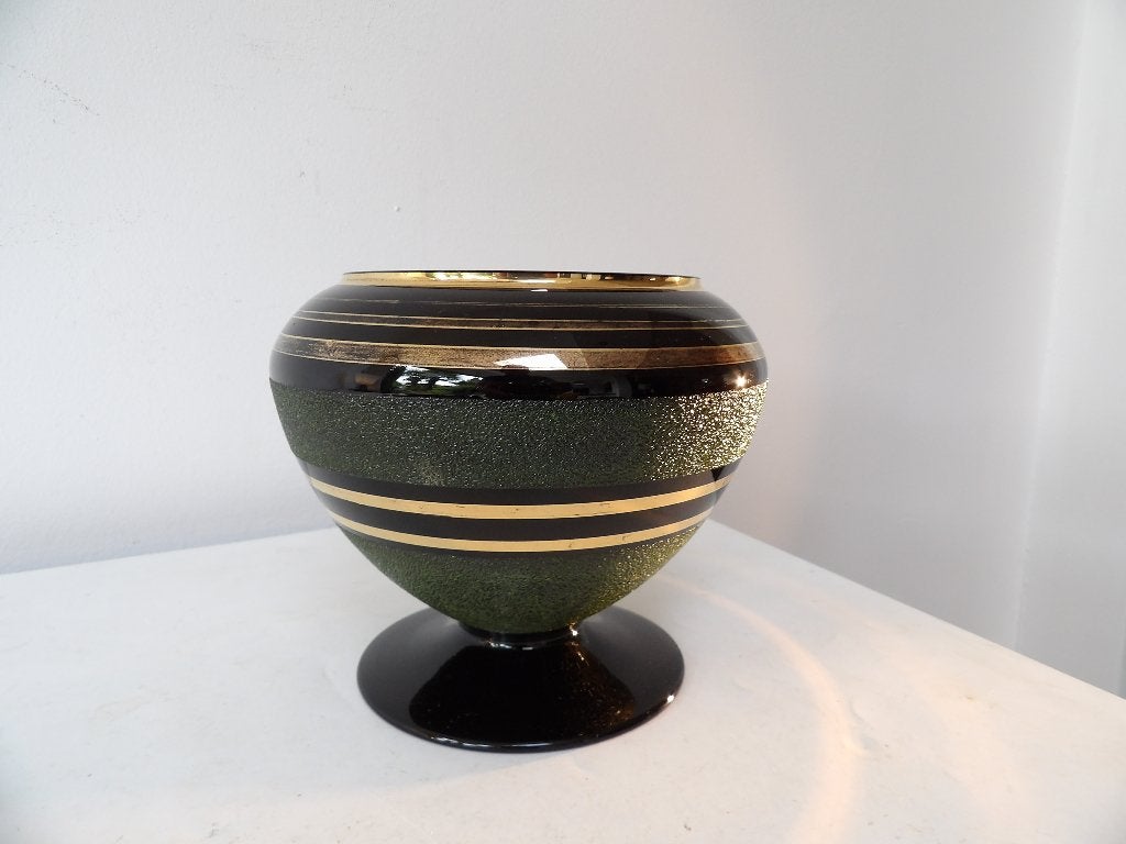 Art Deco Vaas Doyen, zwart/goud, Antiek en Kunst, Ophalen of Verzenden
