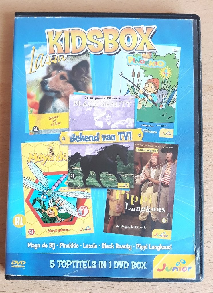 Kids Box - 5 Toptitels - Pippi Langkous/Lassie/Black Beauty, Verzamelbox, Alle leeftijden, Ophalen of Verzenden, Zo goed als nieuw