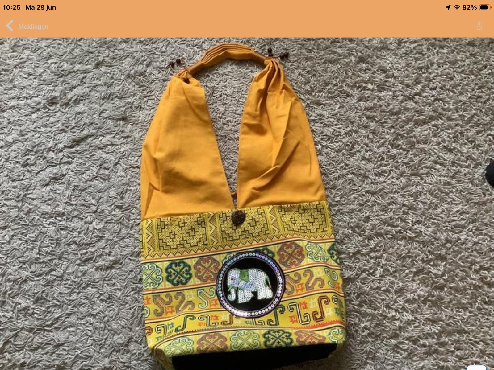 Unieke Gele Schoudertas met Olifant Patroon, Sieraden, Tassen en Uiterlijk, Tassen | Damestassen, Verzenden, Nieuw, Geel, Schoudertasje