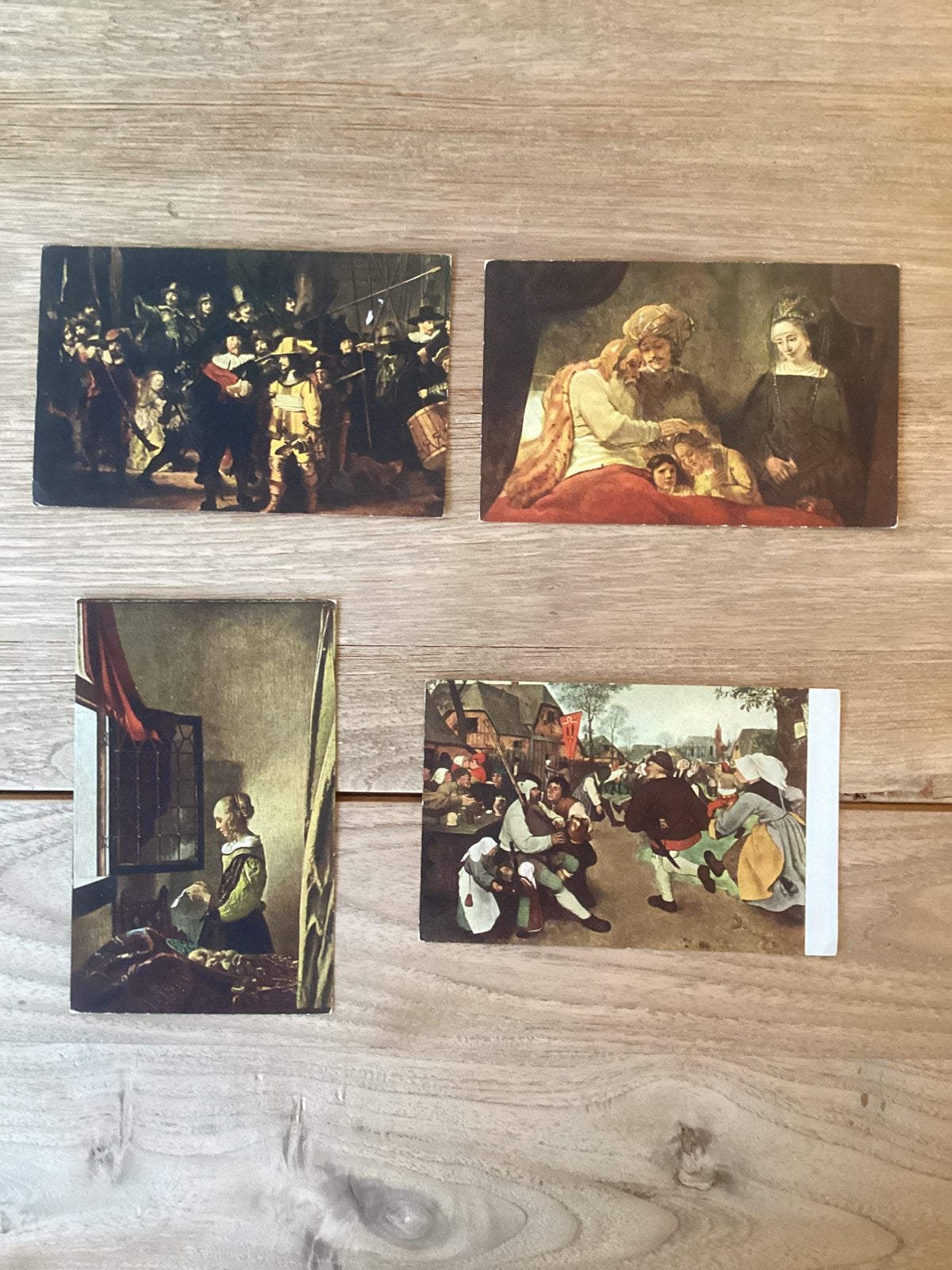 Oude ansichtkaarten 1940 - Rembrandt - Brueghel - Vermeer, Ophalen of Verzenden