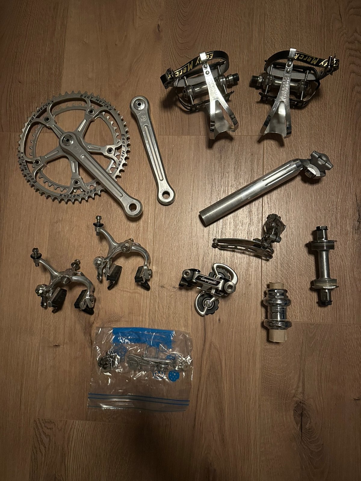 Campagnolo super record groep, Fietsen en Brommers, Ophalen of Verzenden, Zo goed als nieuw, Titanium