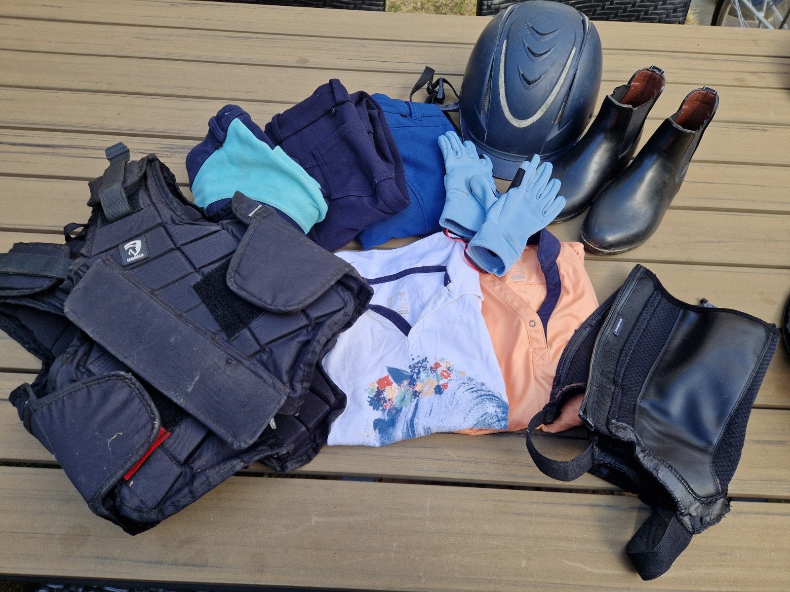 Complete paardrijset kind 8 jaar (134/140, schoenmaat 32), Ophalen of Verzenden, Gebruikt