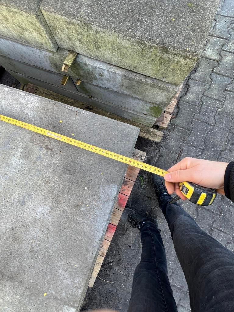 Betonplaten 100x50x14 - 50 stuks, Tuin en Terras, Tegels en Klinkers, Ophalen, Gebruikt, 10 m² of meer, Beton