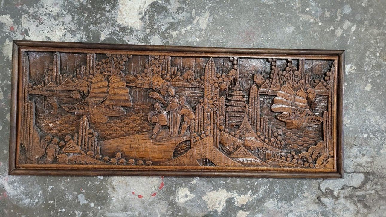 houtsnijwerk indonesie jaren 60, Antiek en Kunst, Ophalen