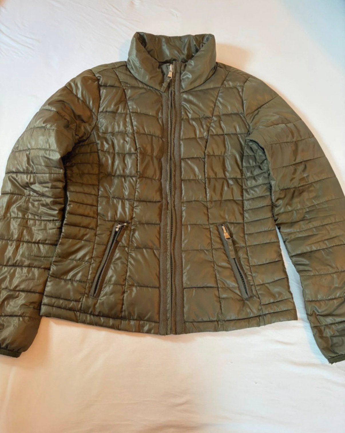 Gewatteerde jas groen outerwear, Ophalen of Verzenden, Gedragen, Maat 36 (S), Groen