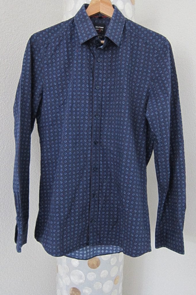 Olymp blouse overhemd patronen body fit 38, Blauw, Halswijdte 38 (S) of kleiner, Zo goed als nieuw, Schipluidenlaan 20 5035KJ Tilburg